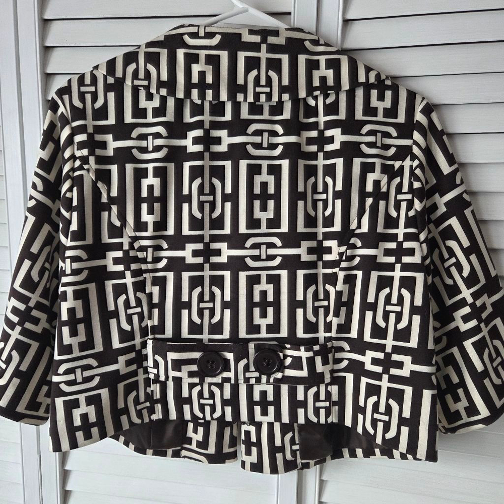 Signature by Robbie Bee half sleeve brown and white dress over coat ONLY - Picture 6 of 10